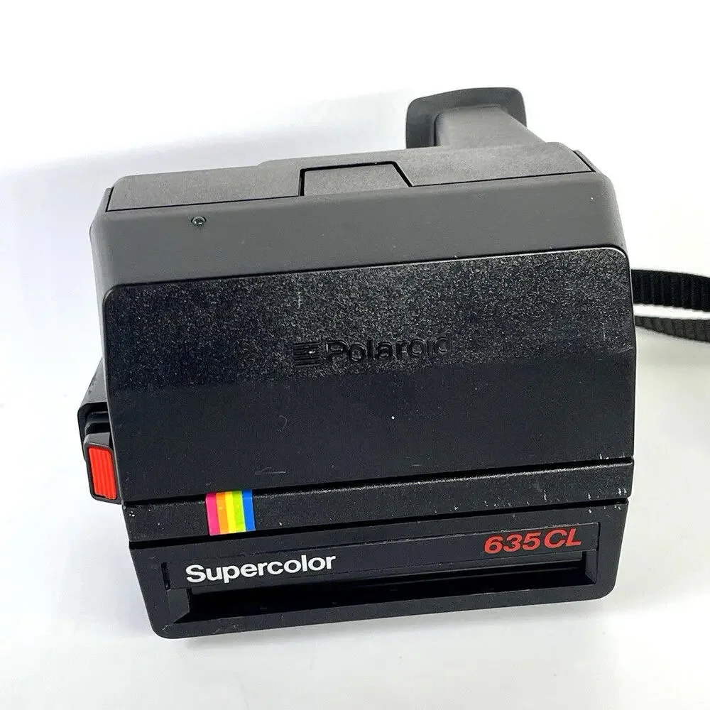 Vintage Polaroid SUPERCOLOR 635CL Camera Rainbow Stripe w/ Strap Untested‎